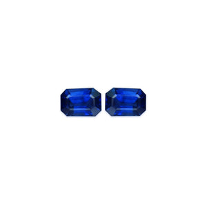 BLUE SAPPHIRE GIA Certified 5.15 cttw. Emerald Cut Matched Pair