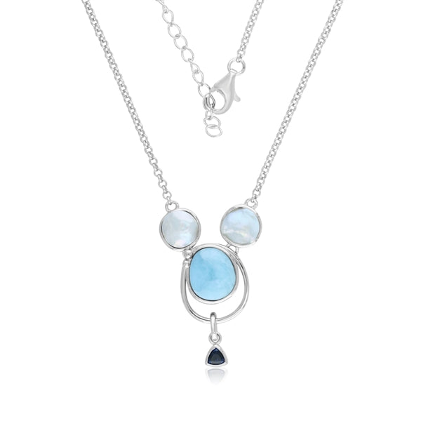 Larimar Sapphire Fresh water Pearl