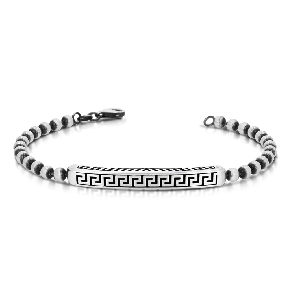 Finish Bead with Greek Key Bracelet