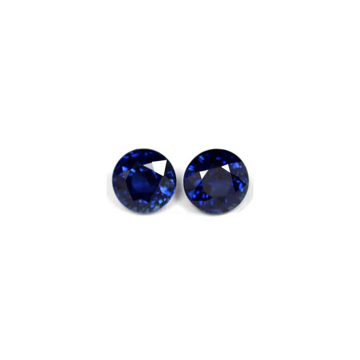 Copy of BLUE SAPPHIRE GIA Certified Untreated 3.91 cttw. Round Matched Pair
