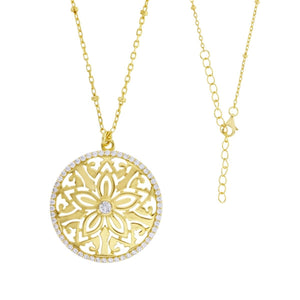 Gold Tone Medallion Necklace