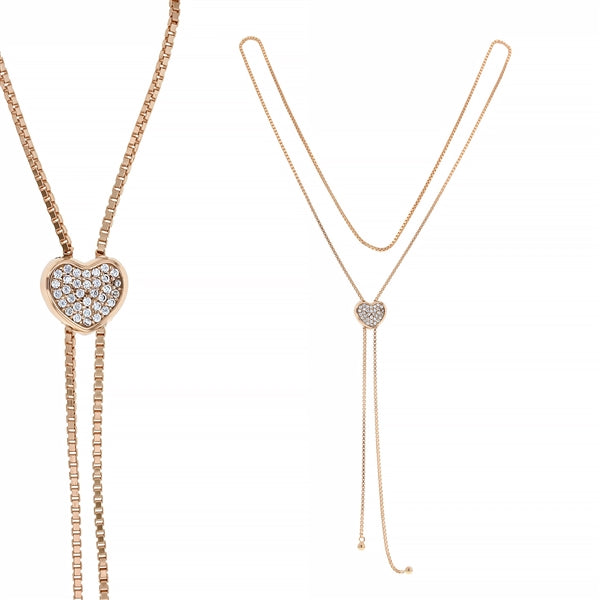 Heart Pave Adjustable Necklace