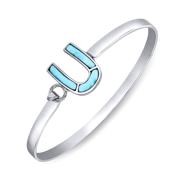 Horseshoe Larimar  Bangle
