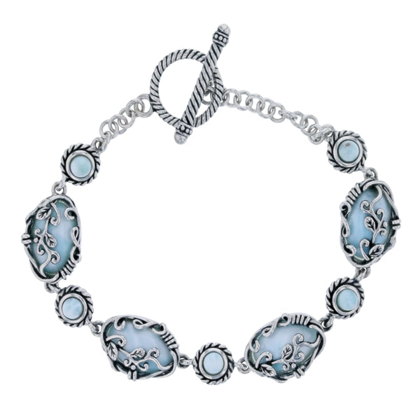 Larimar Filigree scrolls Bracelet