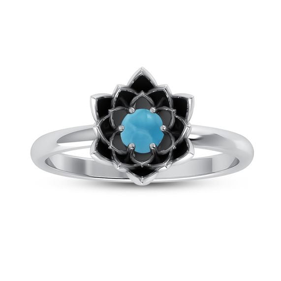 Flower Larimar Ring