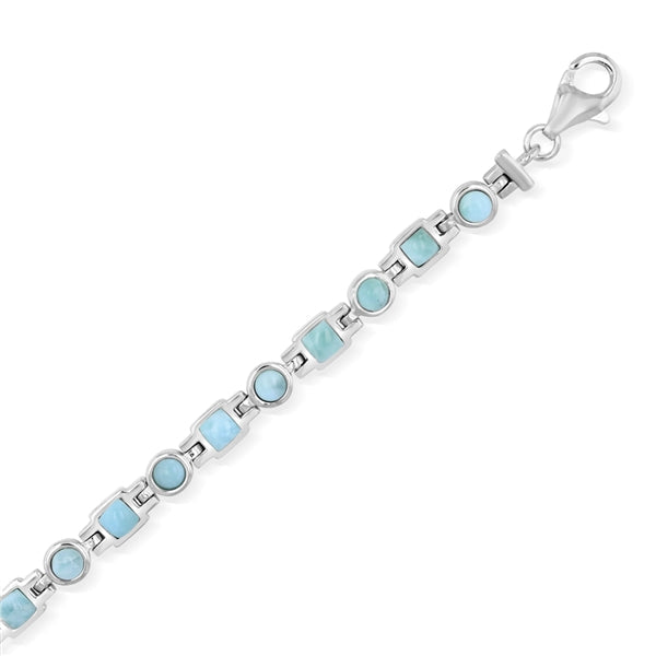 Larimar Square & Round Bracelet
