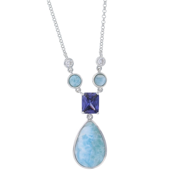 Larimar Emerald cut Fancy Tanzanite