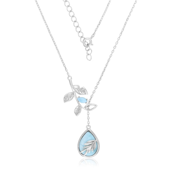 Larimar Leaf Necklace