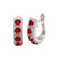 Long huggie hoop Red Earrings