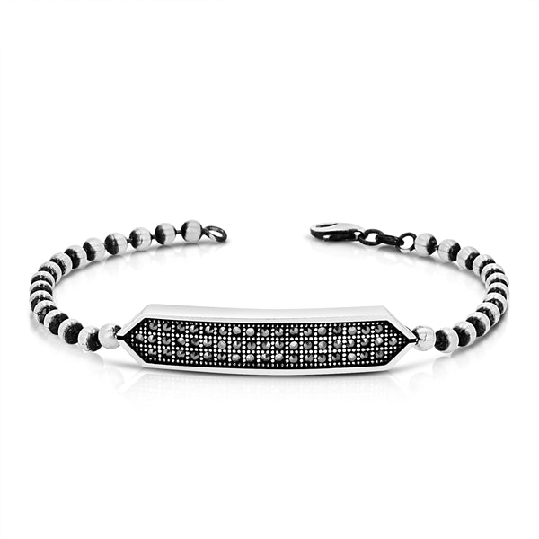 Mate Finish Silver Bead with ID Bracelet