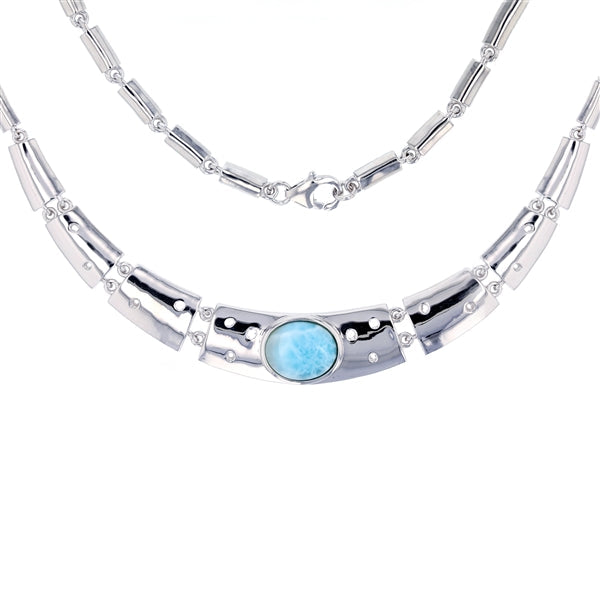Modern Larimar  Necklace