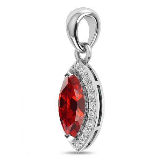 Oval Red Garnet Pendant