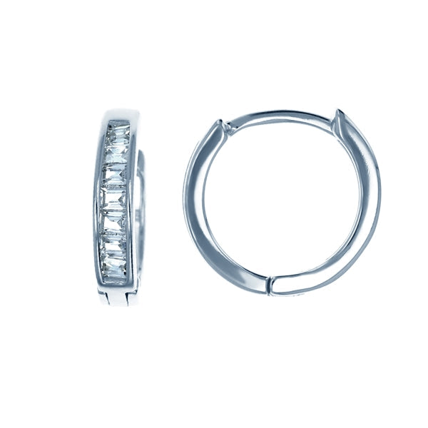 Huggie Rhodium Plated Earring