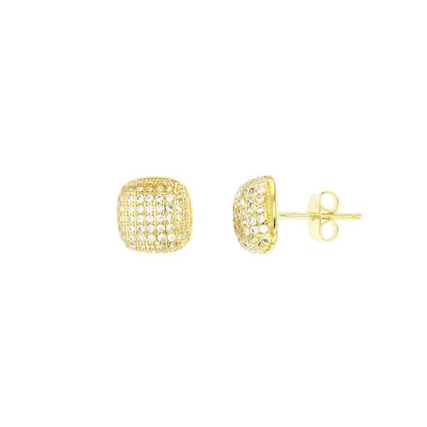 Round Gold Plated Stud Earring