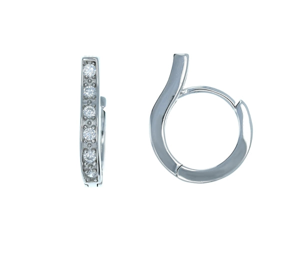 Huggie Rhodium Plated Earring