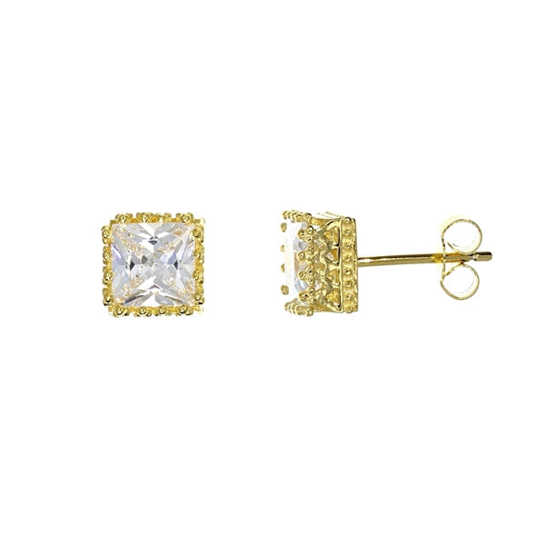 Square Crown Stud Earring