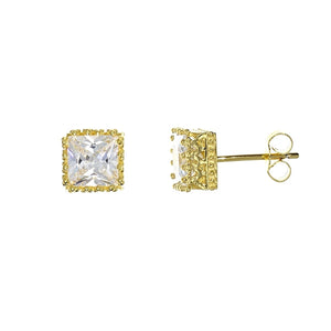 Square Crown Stud Earring