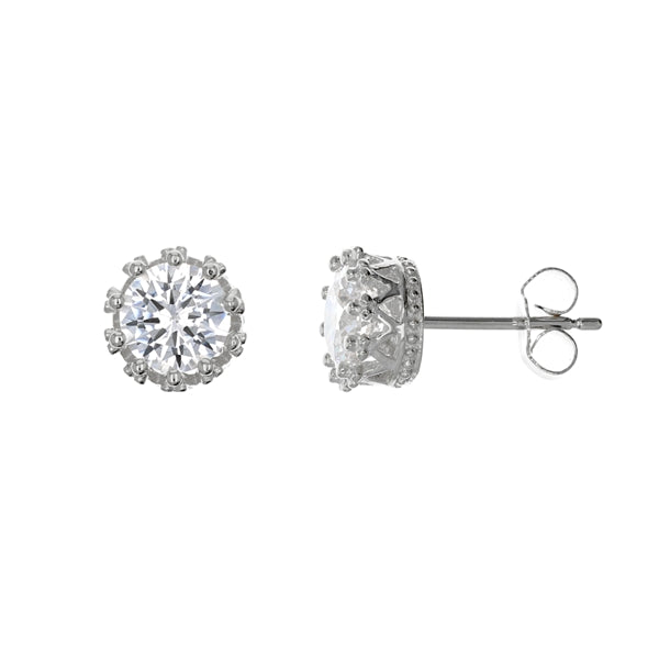 Round Crown Stud Earring