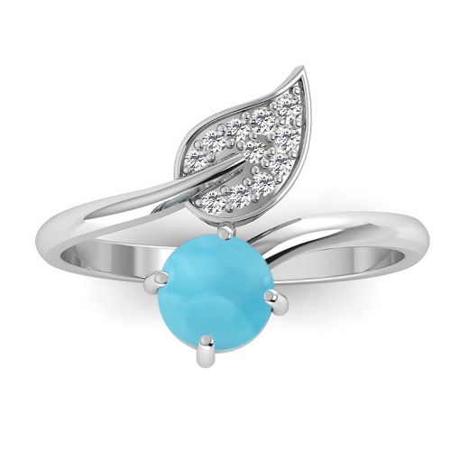 Leaf Larimar Ring