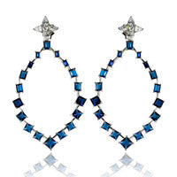 Rhodium Plated Dangling Teardrop Earrings