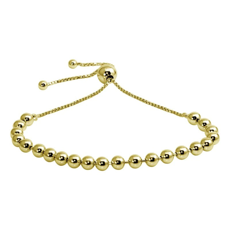 Gold Beaded Lariat Bracelet