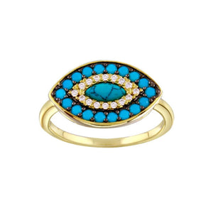 Turquoise  Evil Eye Ring