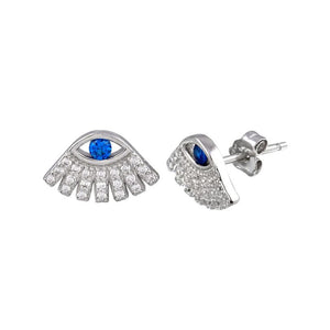 Blue Evil Eye Stud Earrings