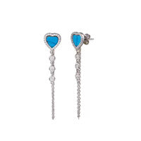 Turquoise Heart Dangling Earrings