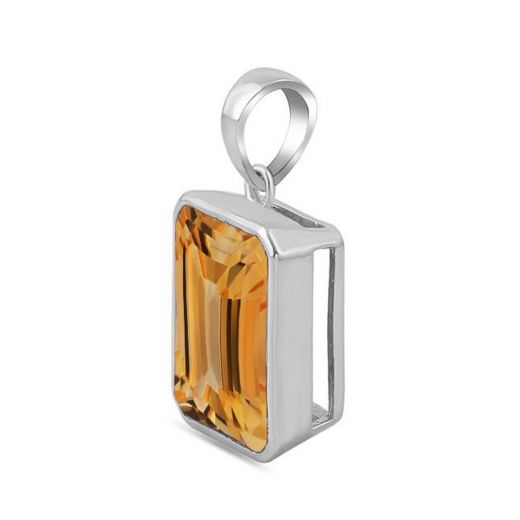 Square Box Citrine Pendant